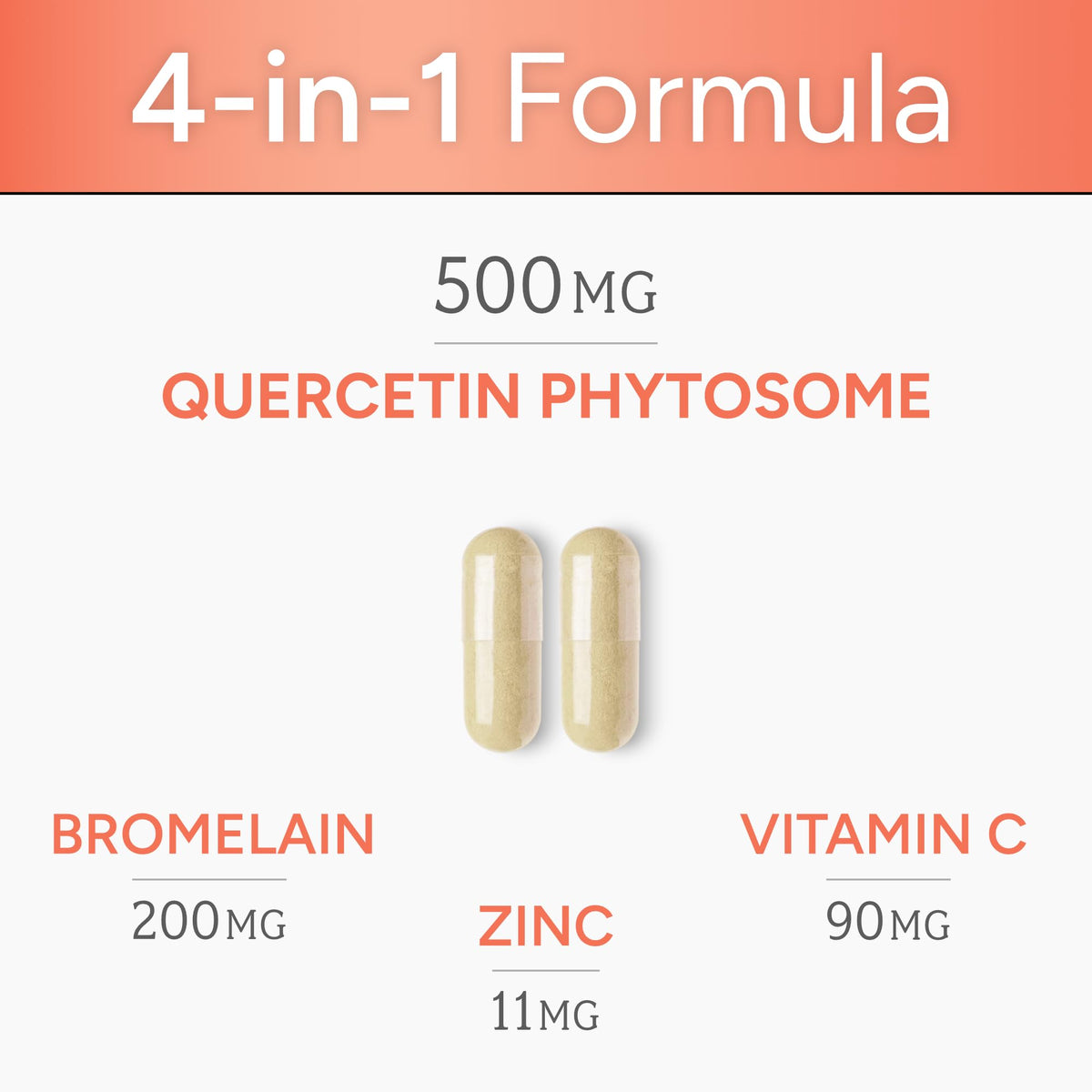 Natural Approach Quercetine 500mg - arrière du flacon