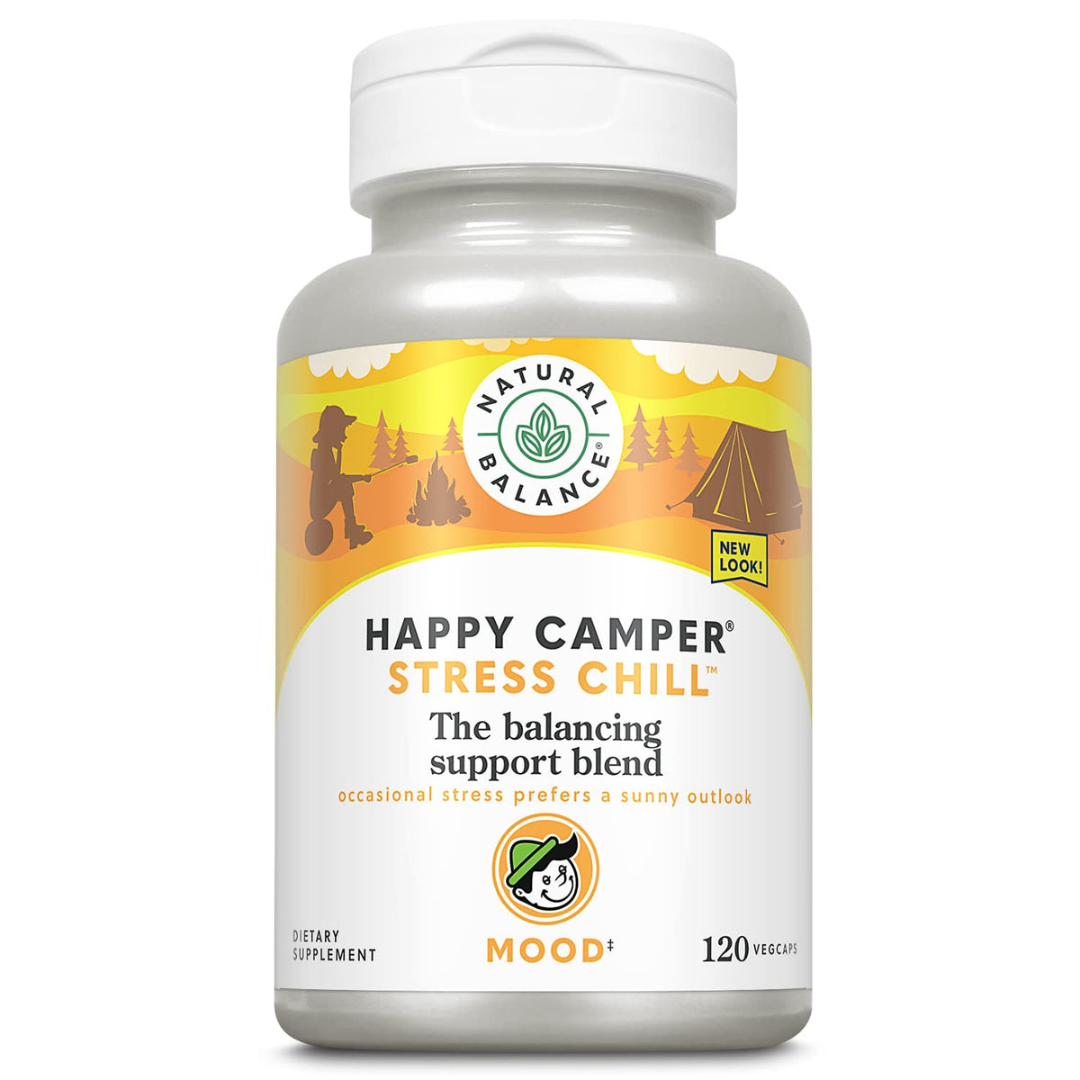 Natural Balance Happy Camper 120 VegCaps vue avant avec étiquette