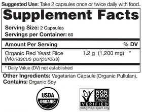 Natural Choice Botanicals Complément Alimentaire Riz Rouge Capsules avec étiquette