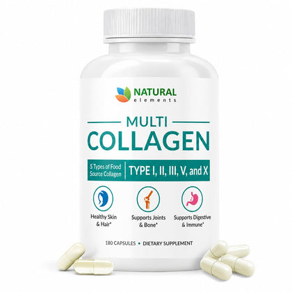 natural elements Multi Collagen 180 Capsules front view
