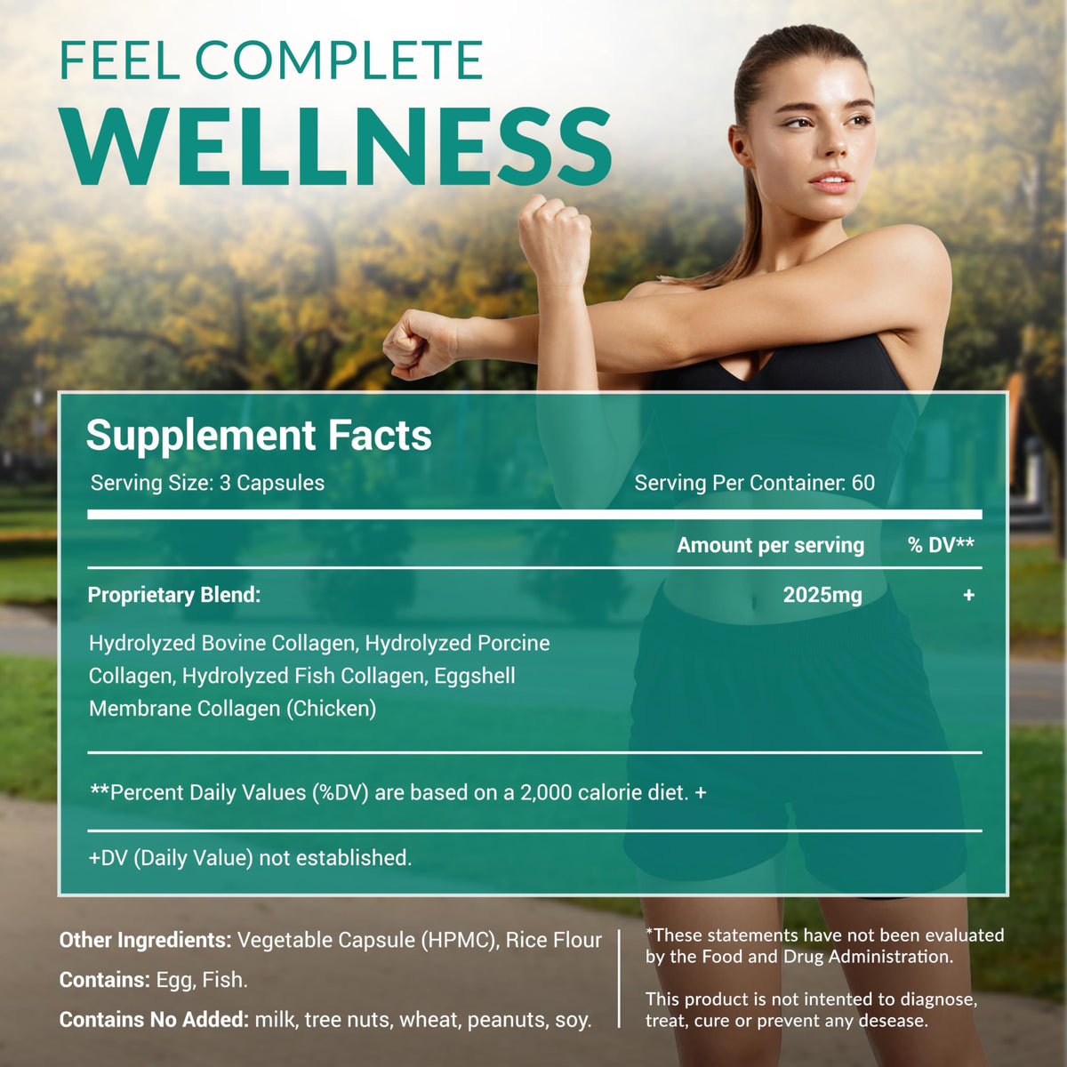 natural elements Multi Collagen 180 Capsules in lifestyle setting