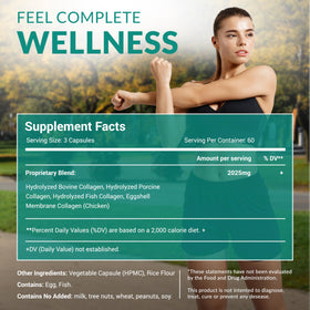 natural elements Multi Collagen 180 Capsules in lifestyle setting