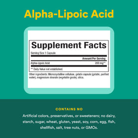 Natural Factors Acide Alpha-Lipoïque 200 mg ingrédients list