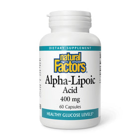 Natural Factors Acide Alpha-Lipoïque 400 mg 60 capsules vue avant