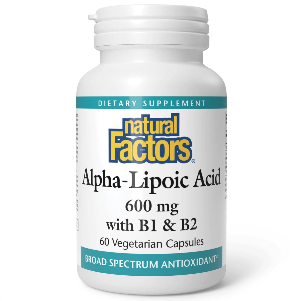 Natural Factors Acide Alpha-Lipoïque 600 mg vue de face