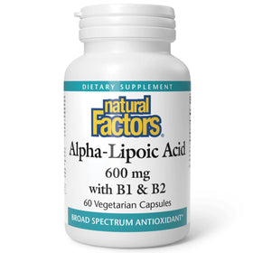 Natural Factors Acide Alpha-Lipoïque 600 mg vue de face
