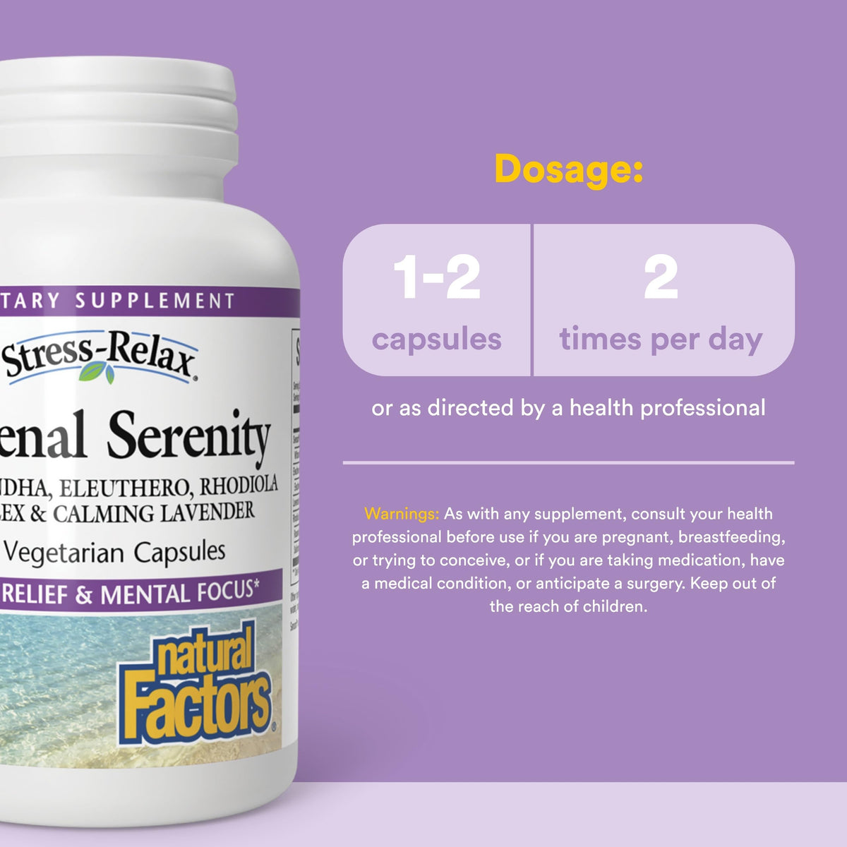 Natural Factors Adrenal Serenity capsule close-up