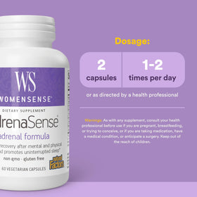 Natural Factors AdrenaSense capsules sur une table