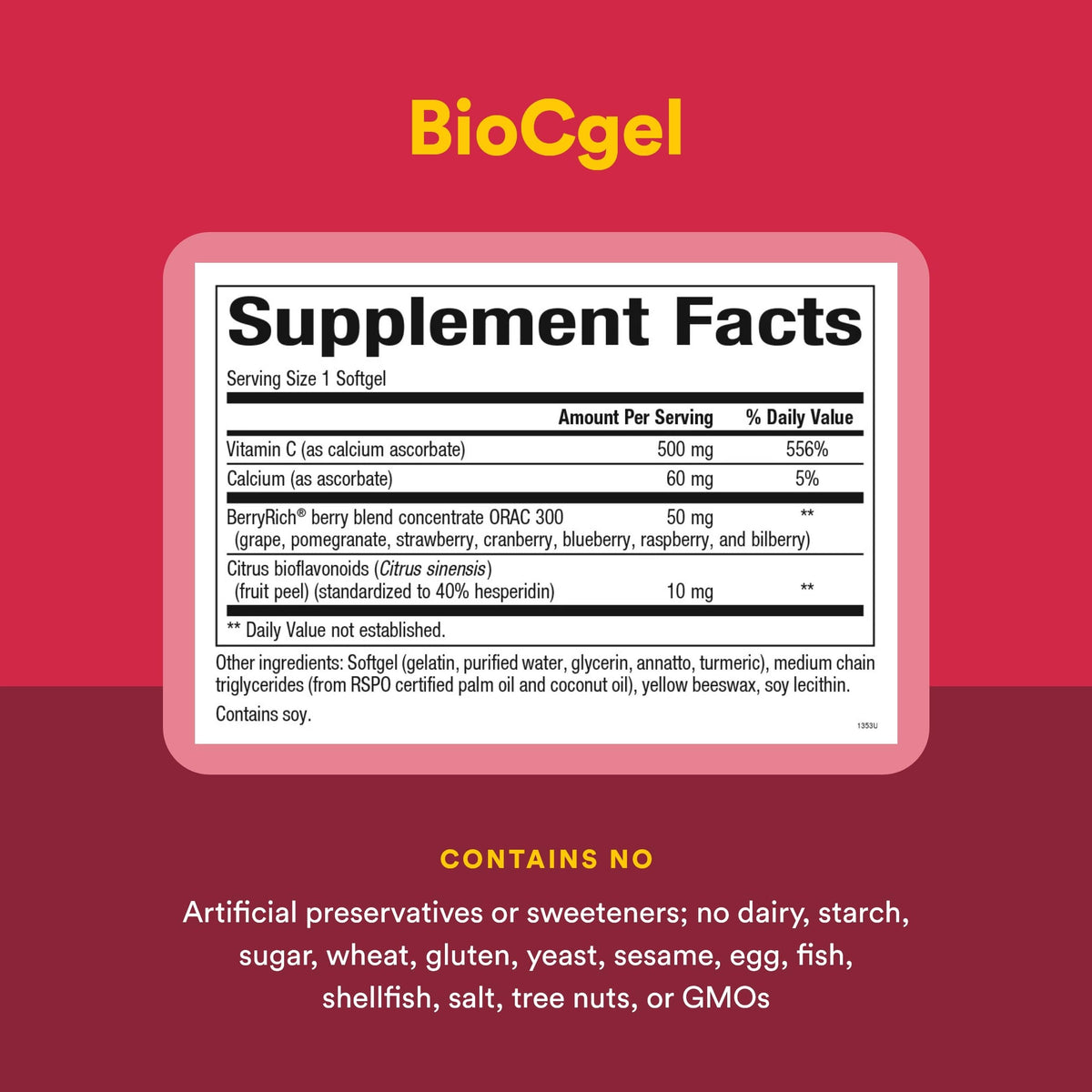 Natural Factors BioCgel Vitamine C 500 mg gélules ouvertes