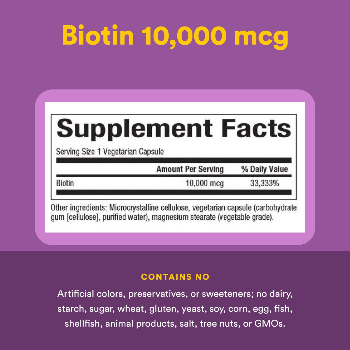 Natural Factors Biotine 10 000 mcg gélules végétales avec une gélule à côté