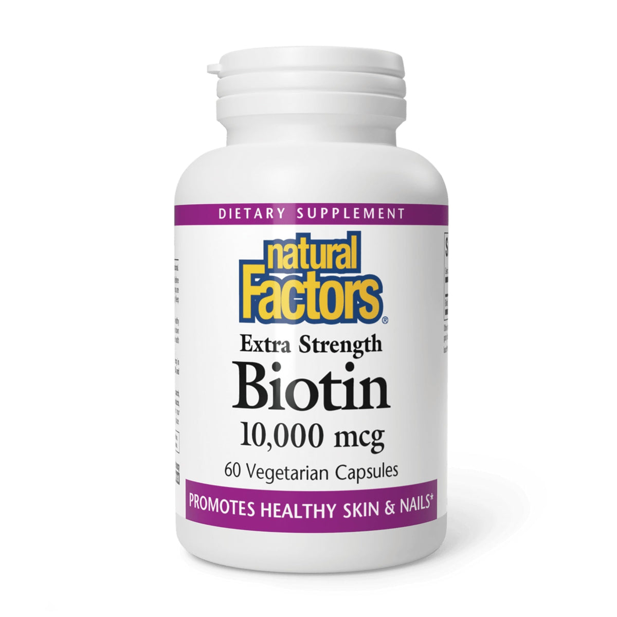 Natural Factors Biotine 10 000 mcg gélules végétales vue de face