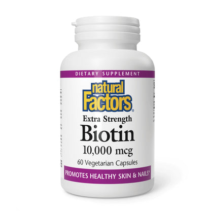 Natural Factors Biotine 10 000 mcg gélules végétales vue de face
