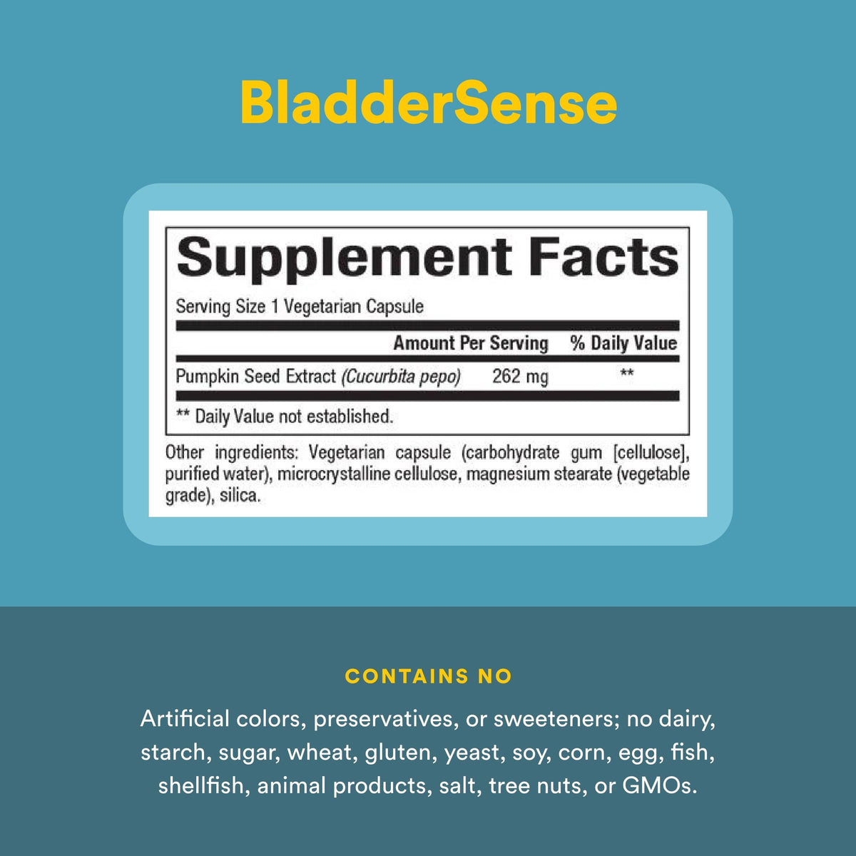 Natural Factors BladderSense produit sur une table en bois