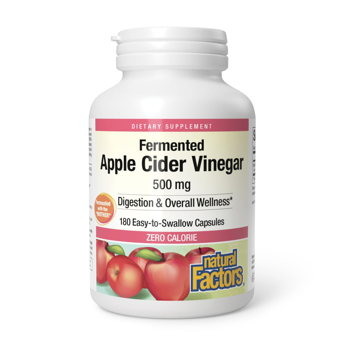 Natural Factors Capsules de Vinaigre de Cidre de Pomme, flacon de 180 capsules