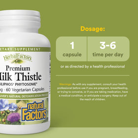 Natural Factors Chardon-Marie 60 Capsules - Capsules en gros plan