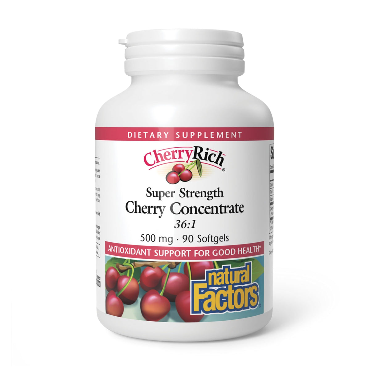 Natural Factors CherryRich Concentré Cerise Super Fort 90 gélules vue de face
