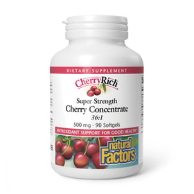 Natural Factors CherryRich Concentré Cerise Super Fort 90 gélules vue de face