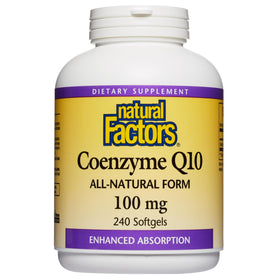 Natural Factors Coenzyme Q10 100 mg gélules devant l'emballage