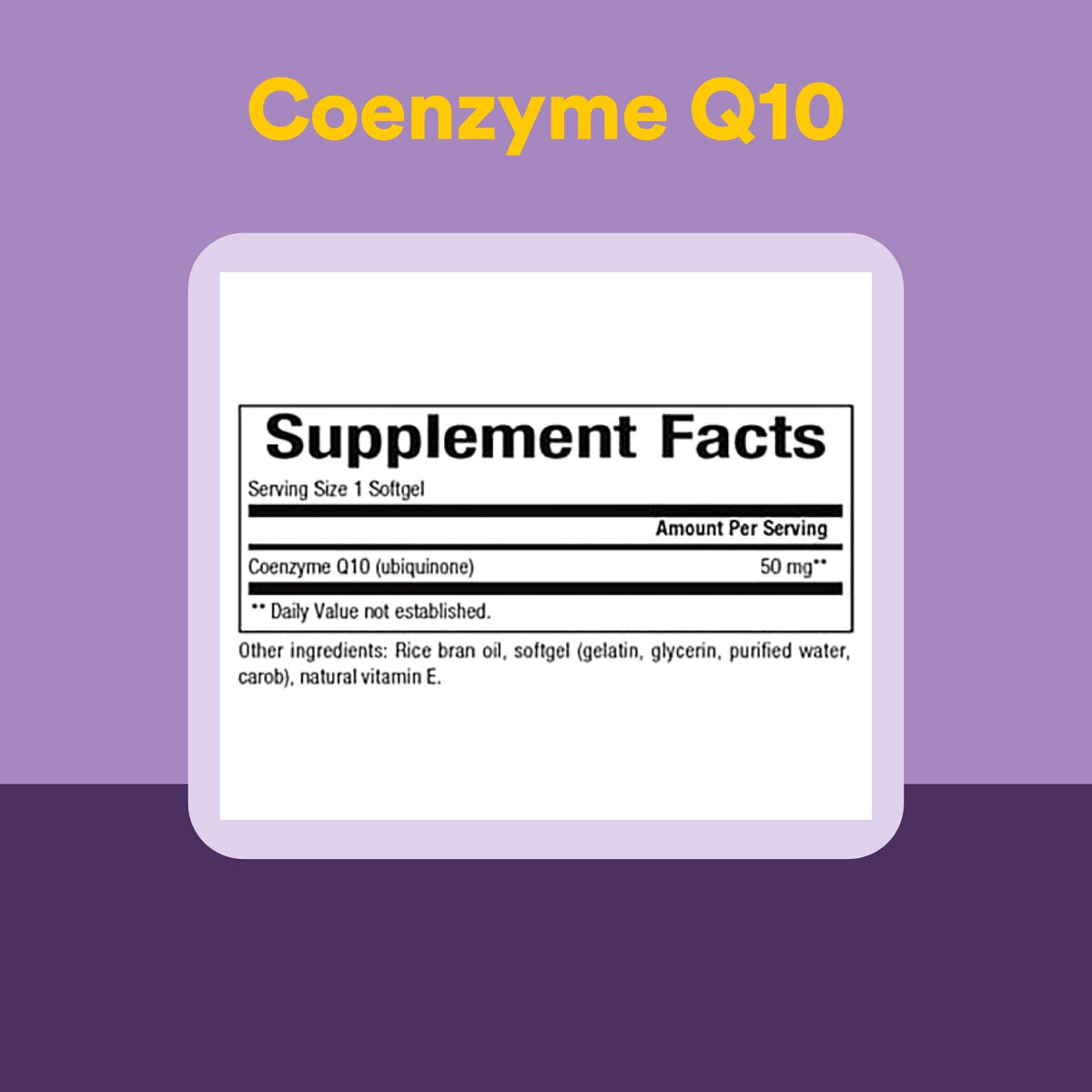 Natural Factors Coenzyme Q10 50mg softgels with rice bran oil