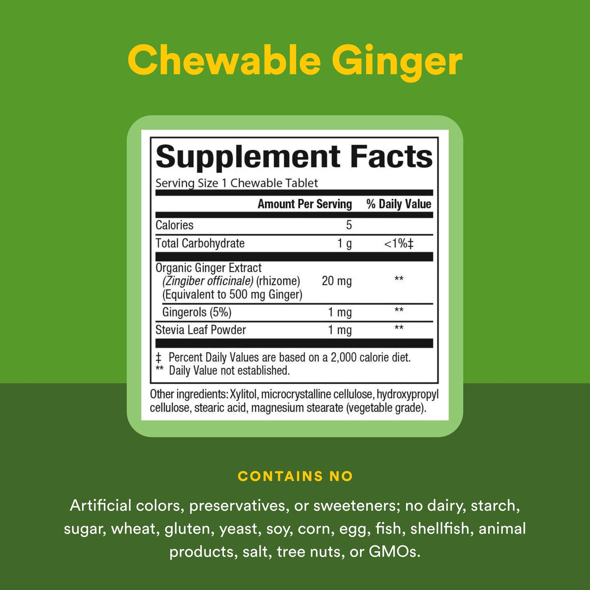 Natural Factors Complément Alimentaire Gingembre 500 mg 90 Comprimés - détails des ingrédients