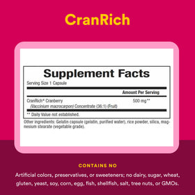 Natural Factors Concentré de Canneberge 500 mg sur un fond naturel