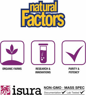 Natural Factors Concentré de Myrtille Super Force 500 mg boîte vue latérale