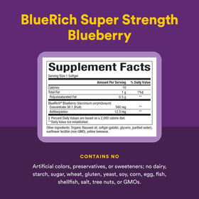 Natural Factors Concentré de Myrtille Super Force 500 mg ingrédients