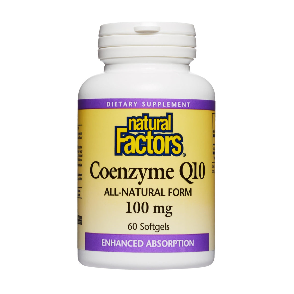 Natural Factors CoQ10 100 mg gélules de 60 unités face avant