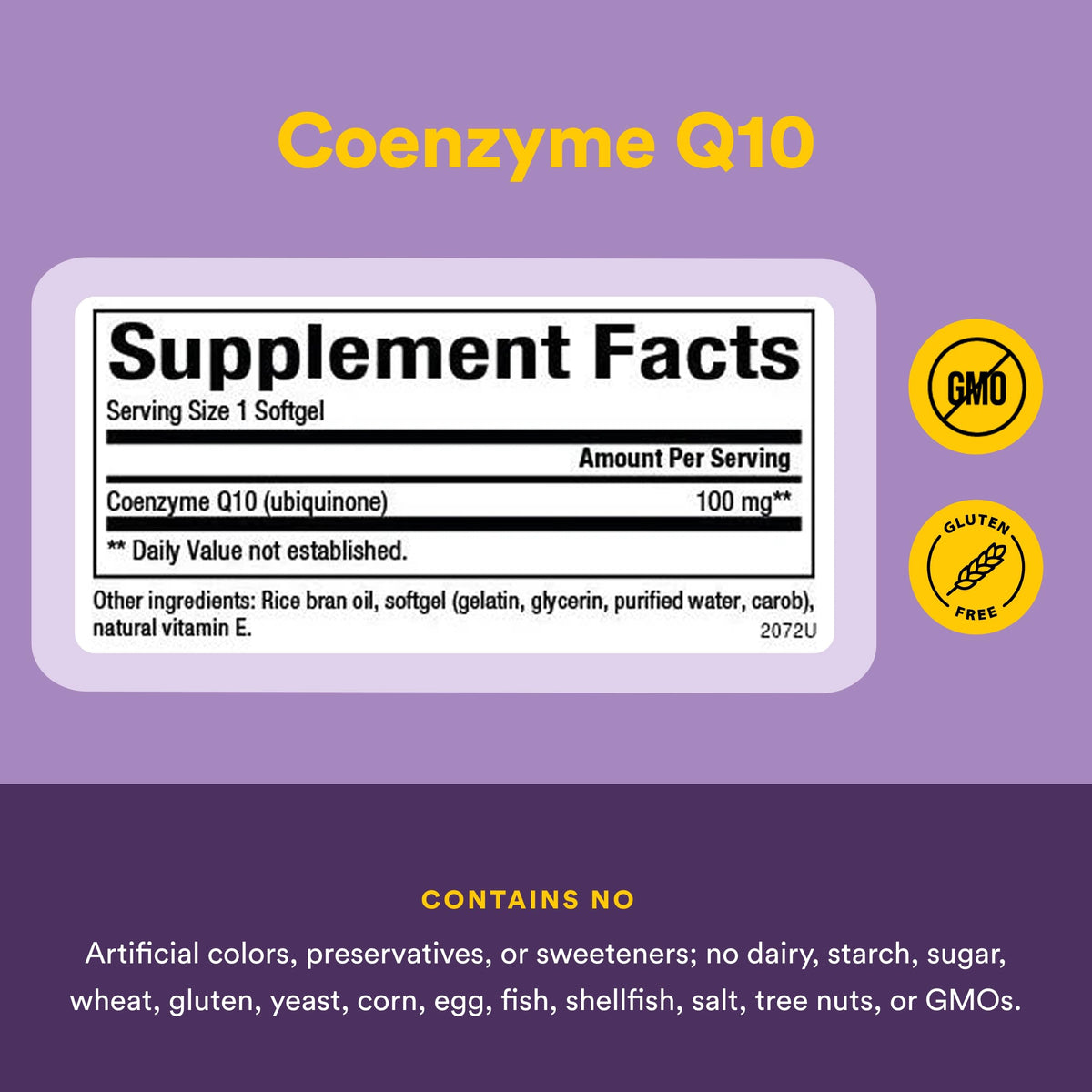 Natural Factors CoQ10 100 mg gélules molles sur une table