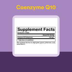Natural Factors CoQ10 100 mg gélules sur une surface en bois