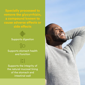 Natural Factors DGL Réglisse 400 mg, emballage et informations nutritionnelles