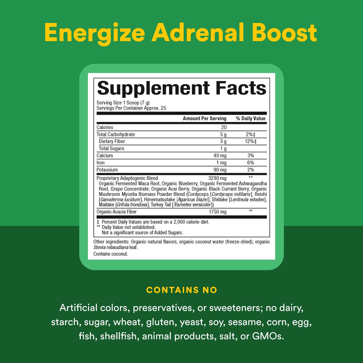 Natural Factors Energize Adrenal Support Poudre 231g en utilisation dans un smoothie