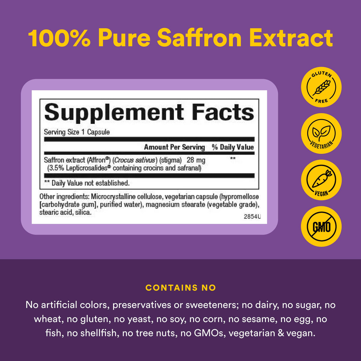 Natural Factors Extrait de Safran avec ingrédients naturels