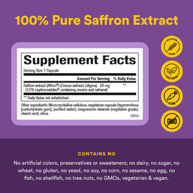 Natural Factors Extrait de Safran avec ingrédients naturels