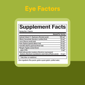 Natural Factors Eye Factors packaging details