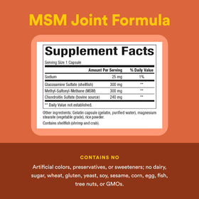 Natural Factors Formule MSM Articulaire 180 capsules ouvertes