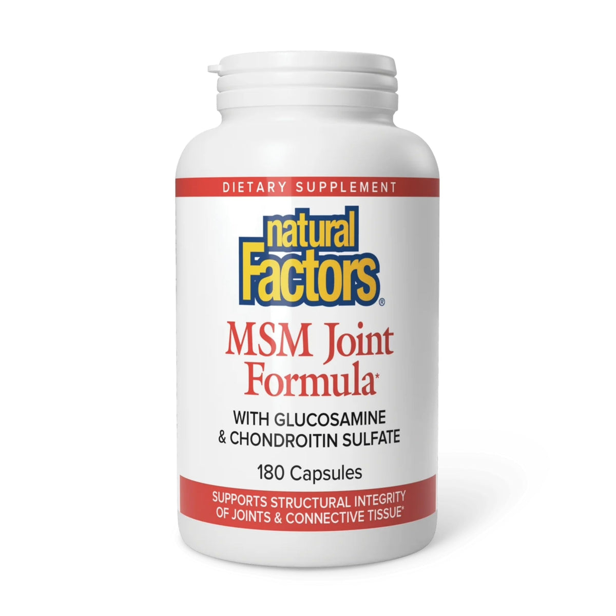 Natural Factors Formule MSM Articulaire 180 capsules vue de face