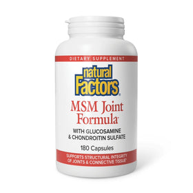 Natural Factors Formule MSM Articulaire 180 capsules vue de face