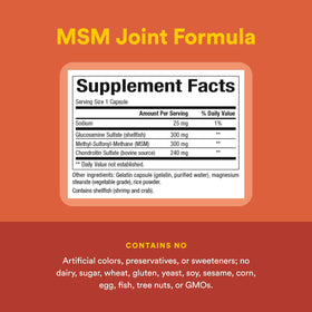 Natural Factors Formule MSM Articulaire 90 gélules avec étiquette