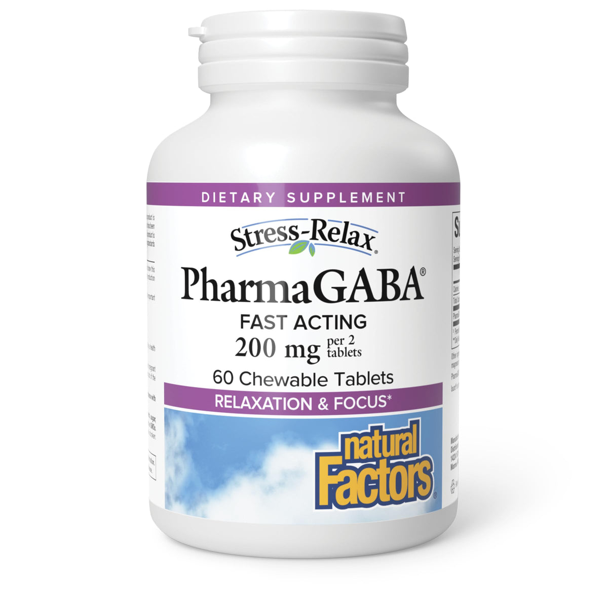 Natural Factors GABA 60 comprimés à mâcher vue de face