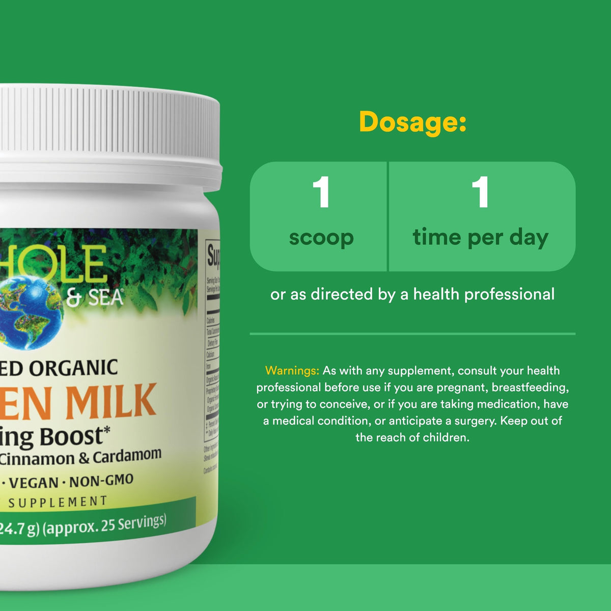 Natural Factors Golden Milk Soothing Powder 191g avec cuillère