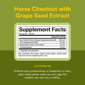 Natural Factors Horse Chestnut ingredients list