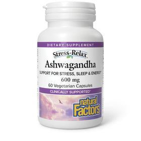 Natural Factors KSM-66 ASHWAGANDHA 600 mg 60 Capsules Végétariennes - vue de face