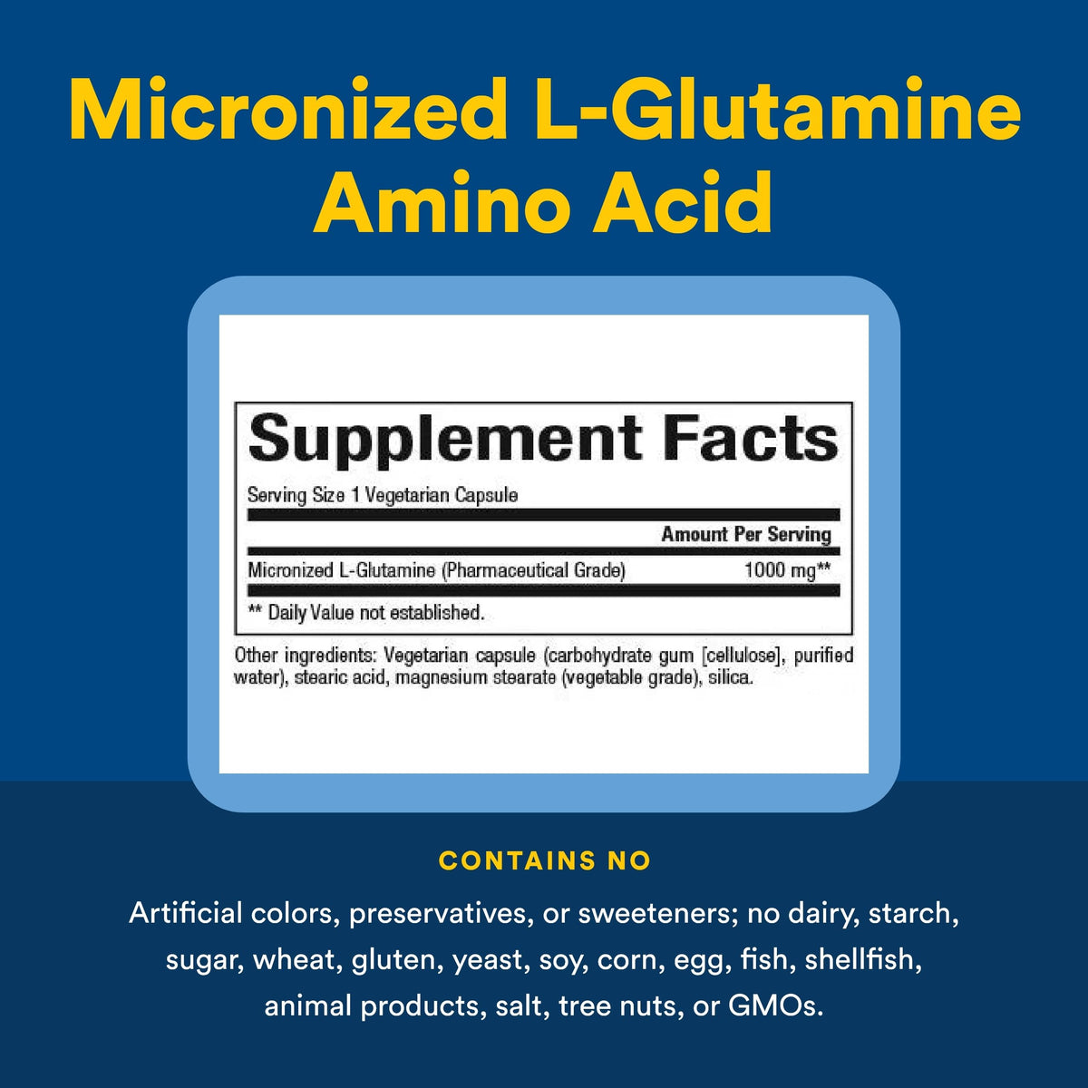 Natural Factors L-Glutamine 1000 mg 180 capsules close-up