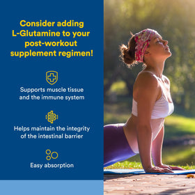Natural Factors L-Glutamine 1000 mg 180 capsules side view