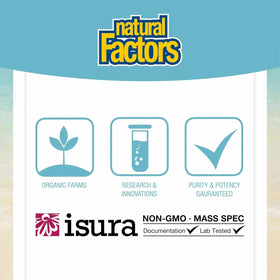 Natural Factors Melatonin 3 mg, vue de l'emballage avec des comprimés