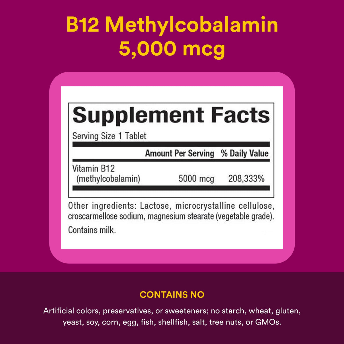 Natural Factors Methylcobalamin B12 5000 mcg comprimés à mâcher, prise de comprimés avec un verre d'eau
