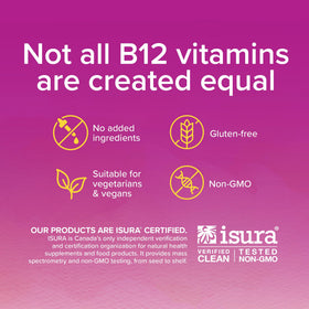 Natural Factors Methylcobalamin Vitamine B12 comprimés à mâcher, détails de la composition