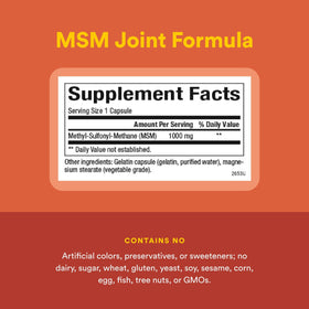 Natural Factors MSM 180 capsules avec échelle pour la taille