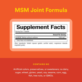 Natural Factors MSM 90 Capsules avec étiquette de composition